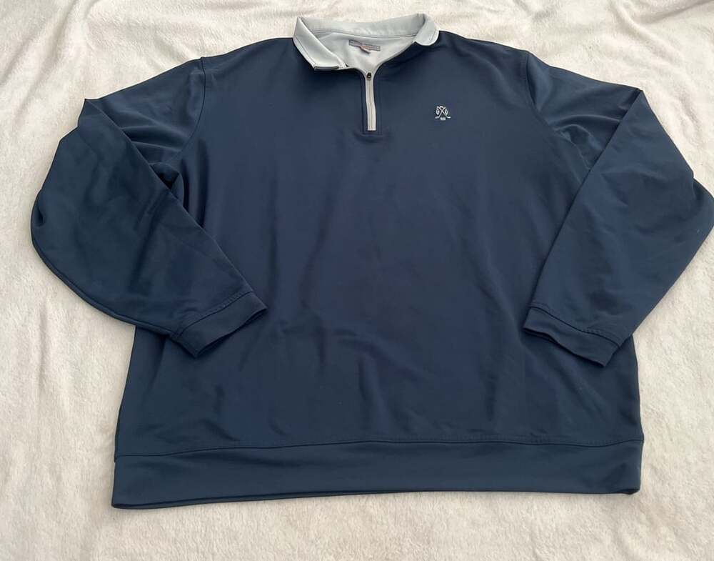 Peter Millar Quarter-Zip Pullover Size XL Blue Wicking Golf